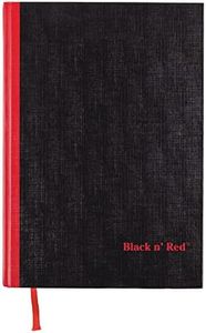 Black n' Red Notebook, Business Journal, 11-3/4" x 8-1/4", 96 Sheets, Ruled, Optik Paper, Hardcover, Casebound, Black (D66174)