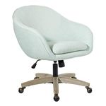 OSP Home Furnishings Nora Office Chair in Mint Fabric with Grey Brush Wood Base KD