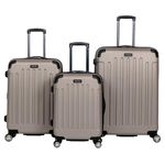 Kenneth Cole Reaction Renegade 3-Piece Lightweight Hardside Expandable 8-Wheel Spinner Travel Luggage Set: 20" Carry-on, 24", 28" Suitcases, Champagne