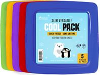 Healthy Packers Cool Pack, Slim Ice Pack for Lunch Box - Quick Freeze and Long-Lasting - Freezer Cold Packs for Cooler Bag and Lunch Boxes - Original Long-Lasting Formula - (5 Pack)