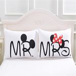 Haru Homie Microfiber Couples Mickey Mouse& Minnie Pillowcases Set of 2, Gifts for Girlfriend, Boyfriend, Wife, Husband, Valentines Day, Wedding, 20"x 30"