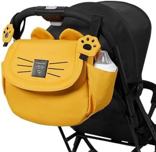 SUNVENO Universal Baby Stroller Organizer Bag Cat Diaper Mommy Travel Bag, Yellow