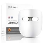 HIME SAMA Led Face Light Therapy Mask, Red Light Therapy Mask, Infrared & Blue Light Therapy Mask for Wrinkle Reduction, Wireless & Silicone Eye Pad Design, Miracle STAR (‎RB-010)