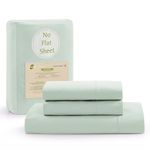 Lane Linen 100% Organic Cotton King Size Fitted Sheets, 3-Piece Set (1 Fitted Sheet, 2 Pillowcases), Percale Weave, Cotton Fitted Sheet, Ultra Soft, Breathable,Fits Mattress Upto 15' Deep - Cool Blue