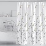 Tennove Shower Curtain 200 x 200cm Plants Reed Thick Polyester Fabric Mildew Resistant Shower Curtain Liner for Bathroom Waterproof Long Bath Curtain with Hooks,Machine Washable Heavy Weighted