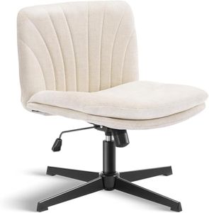 SEPNINE Chaise de Bureau sans Accoudoirs, Chaise de Maquillage sans roulettes, Chaise d'Ordinateur Rembourrée en Tissu, Conception Ergonomique du Milieu du Dos, Réglable, Chaise Pivotante