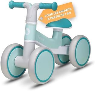 LIONELO Villy Draisienne Légère, Vélo à 4 Roues de 1 à 3 Ans jusqu'à 30 kg Amorti à l'avant, Siège Ergonomique, pour Les Filles et Les Garçons, Jouet d'Equitation Trotteur Bébé (Green Turquoise)