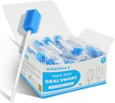 ARGOMAX Disposable Mouth Swabs, Paper Stick Oral Swabs, Individually Wrapped Odorless Dental Sponge Swabsticks for Mouth & Gum Cleaning, Sawtooth shape-Blue-50PCS.