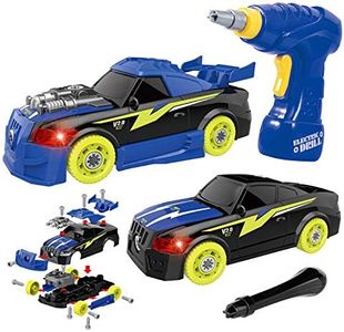 GILOBABY 26 Pieces Take Apart Toys for Boys, Racing Car with Electric Drill, Sounds & Lights, Building Stem Toys for Kids, Gifts for 3 4 5 Year Old Boys Learning Educational Toys