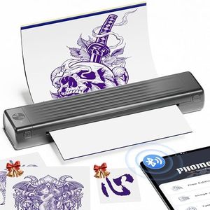 Itari Tattoo Stencil Printer Kit for Beginners, Thermal Tattoo Printer for Practice, Bluetooth Stencil Printer with 10 Pcs Transfer Paper, Wireless Tattoo Machine Compatible with Phone/Tablet/PC, Grey