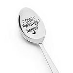 Nanny Spoon Gifts from Granddaughter Grandson Nana Grandma Granny Birthday Christmas Retirement Gifts for Gigi Mimi Good Morning Nanny Spoon for Grammy Tea Coffee Lovers Spoons Gift for Nanny Women