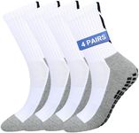 4 Pairs Grip Football Socks, Anti Slip Socks for Mens Women, Men's Running Socks Basketball Yoga Socks Athletic Sports Socks