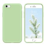 DUEDUE for iPhone 6 iPhone 6S Case Liquid Silicone Slim Cover with Microfiber Lining Shockproof Protective Case for iPhone 6/6S 2015 4.7 inch Matcha Green