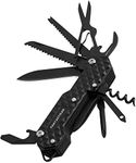 FantastiCAR 15 in 1 Multi-Tool, EDC Folding Pocket Knife with Premium Gift Box for Camping, Fishing, Hunting, Survival, Outdoor (Black)