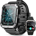 GUIQU Military Smart Watches for Men IP68 Waterproof GPS Sports Watch, Bluetooth Call 1.83'' Tactical Fitness Watch Tracker for Android iOS Outdoor Sports (Sci-Fi Black)