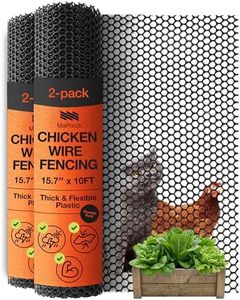 Maporch Plastic Chicken Wire Fencing for Pet Protection - 15.7" x 10ft, Black HDPE Mesh - Garden Fence Animal Barrier for Dogs, Cats and Rabbits (2-Pack)