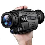 Digital Night Vision Monocular 5x35mm Magnification 656 ft/200m Viewing Range Infrared Hunting Night Vision Goggles with 1.5" TFT Screen and 8GB TF Card IR Camera Take HD Photos/Videos,Black