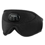 Tulbeys Sleep Headphones Mask with Bluetooth - Light Blocking Silk Eye 3D Mask for Sleep with 38 Soothing White Noise Side Sleepers Women Men, 14hrs Playing Time, Timer Set Perfect for Sleeping