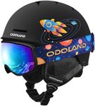Odoland Kids Ski Helmet and Goggles Set for Boys and Girls, Safety Snow Sports Helmets and Protective Goggles for Toddler Children Youth For Snowboarding Skis Age 6-14 MBXS