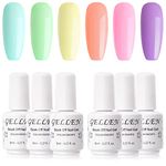 Gellen Gel Nail Polish Set Sweet Candy Series Neon 6 Colors - Summer Nail Art Gel Kit 8ml