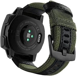 Abanen 22mm Nylon Military Style Watch Bands, Woven Fabric Durable Wristband Strap for Garmin Instinct Tactical/nstinct 2 Solar/Tide/Esports/Instinct Solar (Green)