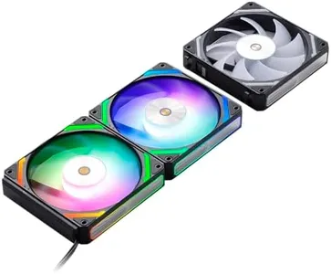 LTC CF-121D 120mm PC Case Fan, Daisy-Chain Connection, 5V 3Pin ARGB Lighting, 4 Pin PWM Case Fan, for Radiator/Computer Case Cooling, 120x120x25mm, 3 Pack, Black