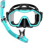 Kwambiri Snorkeling Gear for Adults, Dry-Top Snorkel Set, 180°Panoramic Wide View Diving Mask Breathing Freely Snorkel Mask for Snorkeling Scuba Diving Swimming Travel