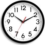 DAXSMY Wall Clock, Analog Clock 8 Inch, Silent Non-Ticking Wall Clocks Battery Operated Decorative for Kitchen, Office, Bedroom, Bathroom(Black)