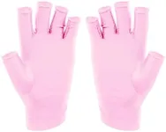 SUNUV LED Gloves for Gel Nails, UPF 50+ Anti UV Gloves for Gel Nail Lamp, Professional UV Gloves for Nail Techs Pink Gloves