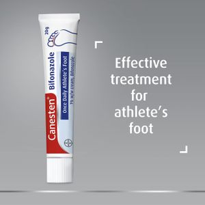 Canesten Bifonazole 1% Athlete’s Foot Cream – Once Daily Antifungal, 20g