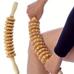 Wooden Massage Roller, Curved Multifunctional Wooden Muscle Roller Stick, Cellulite Massage Stick, Suitable for Waist and Thighs, Used to Relieve Muscle Tension and Reduce Fat.