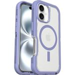 OtterBox Defender Series XT MagSafe Case for iPhone 16, Shockproof, Drop proof, Ultra-Rugged, Protective Case, 7x Tested to Military Standard, Clear/Purple