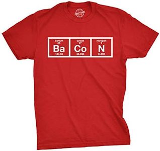 Mens The Chemistry Of Bacon T Shirt Funny Nerdy Graphic Periodic Table Science (Red) - M