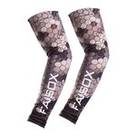 FAISOX Sleeves to Cover Arms Fishing UPF50+ Ice Silk Arm Sleeves for Men & Women-Outdoor Working for Ball Game,Cycling, Brown Camo, Large