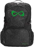 Nfinity Black Sparkle Travelling Backpack for Adults - Kelly Green Logo