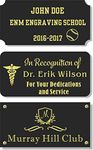 3" H x 6" W, Black Color Solid Brass Satin Name Plates, Personalized Custom Laser Engraved Nameplate Label Art Tag for Frames Notched Square or Round Corners, Made to Order, Made in USA