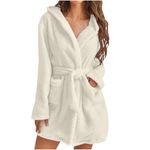 Kimono Robes For Women Ladies Dressing Gowns Fleece Lined Coats Bath Robes For Women Sleepwear Warm And Soft Lightweight Dressing Gown House Beige Sale Clearance