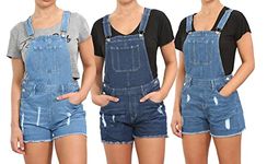 imporio 11 Girls Kids Denim Dungaree Short Length Pinafore Jumpsuit Play Suit UK Size 8Yrs to 14Years (12-13 Years, Dark Wash)