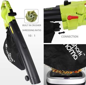 GRANDMA SHARK 3-in-1 Leaf Blower Vacuum – 3000W, Large Bag, Green