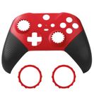 Ceozon Replacement Faceplate Cover Front Housing Shell Repair Accessories Kit for Xbox One Elite Controller Series 2 Included Joystick Rings Red