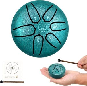 Buddha Stones Mini Steel Tongue Drum 3 Inch 6 Notes Steel Drum Instrument, Ethereal Drum for Kids Adults, Handpan Drum for Meditation Sound Healing