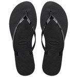 Havaianas Women's You Metallic Flip-Flop, Black, 6/7 UK Narrow