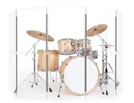 Portable Drum Shield 5-Panels 2ft x 5ft - Acrylic with Stainless Steel Hinges - Perfect for Churches, Home Practice, and Live Performances.