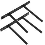 Sayayo Floating Shelf Bracket, Invisible Hidden Heavy Duty Shelf Support for Concealed Wood Shelves Wall Mounted, Metal Matte Black, 2 Pcs, EJY9006B-2P