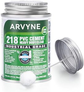 ARVYNE PVC Cement 4 oz, PVC Glue, Vinyl Cement, Industrial Solvent Cement for PVC & Vinyl Repair, Clear Waterproof Fast-Dry Glue for Rigid UPVC & Hard PVC, Leak‑Proof Can