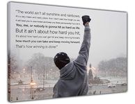 Pastello Rocky Motivational Quote, Canvas Wall Art, Wall Art Picture Print for Living Room and Bedroom (41cm x 31cm / 16x12inch)