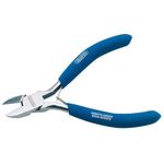 Draper 110mm Diagonal Side Cutter Pliers| Textured Grips Hand Tools | Carbon Steel Cutting Tool | Double Leaf Springs | Hardened Jaws and Cutting Edges | 60743