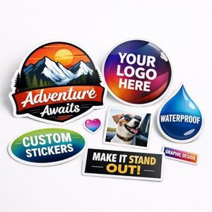 Custom Waterproof Vinyl Decals, Personalized Logo, Image, Photo or Text Stickers for Laptop, Tablet, Gaming Console, PC Accessories
