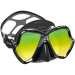 Mares X-Vision Ultra Liquid Skin Dive Mask, All Black-Gold Mirrored Lens