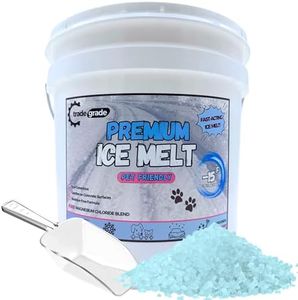 Trade Grade Pet-Friendly Ice Melt – Fast-Acting Magnesium Chloride Formula, Safer for Pets & Surfaces, 15lb Bucket with Scoop